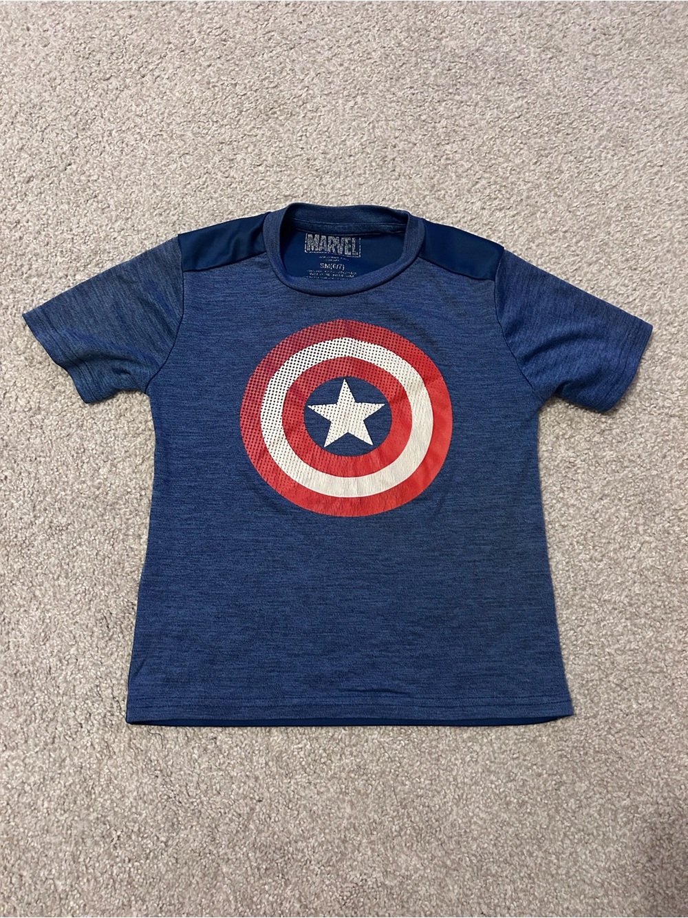 Marvel Navy Blue Kids Captain America Shield Tee